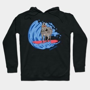 zebra Vibes Beach Waves Wild Animal Summer Vacation Surfing Hoodie